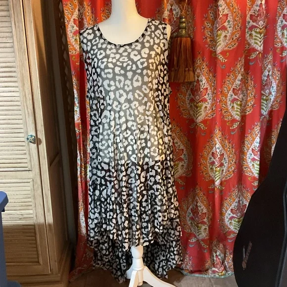 Zadie B’s mesh layering dress smock leopard print 2X - Picture 1 of 5